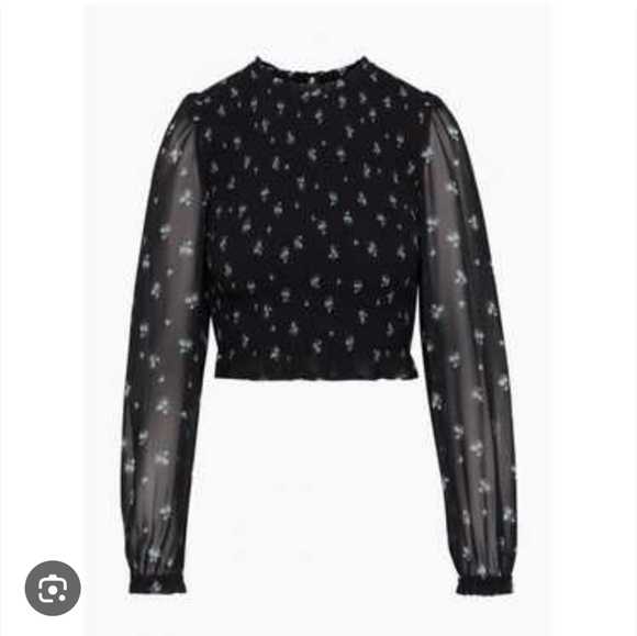 Wilfred Black Floral Long Sleeve Blouse - Picture 2 of 5